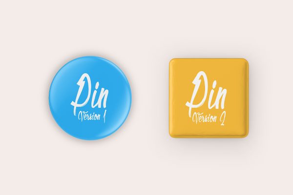 方形与圆形别针徽章胸针样机