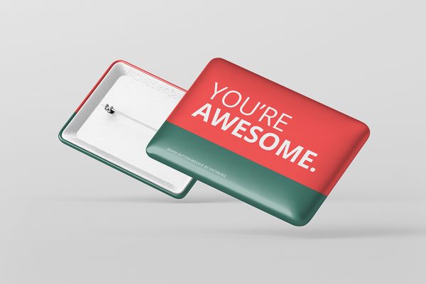 矩形别针徽章胸针样机8组