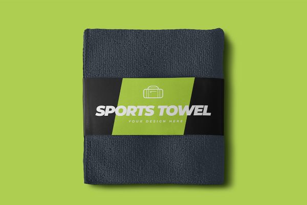 带包装纸的折叠毛巾洗脸巾样机