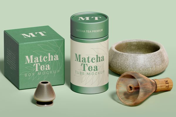 抹茶品牌包装VI样机