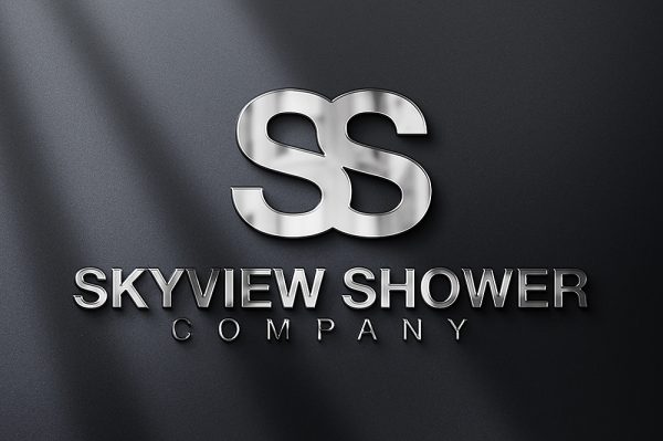 高质感黑墙面立体金属LOGO样机