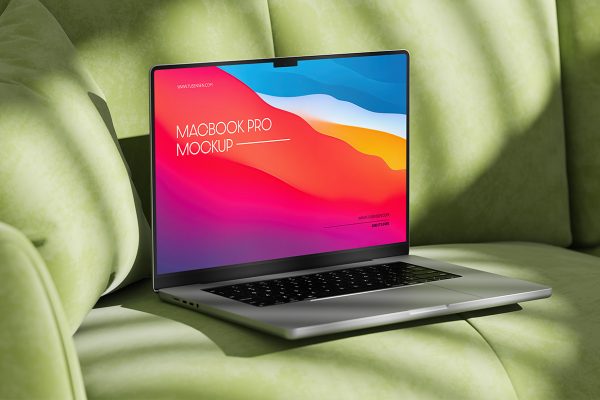 沙发上的Macbook Pro样机