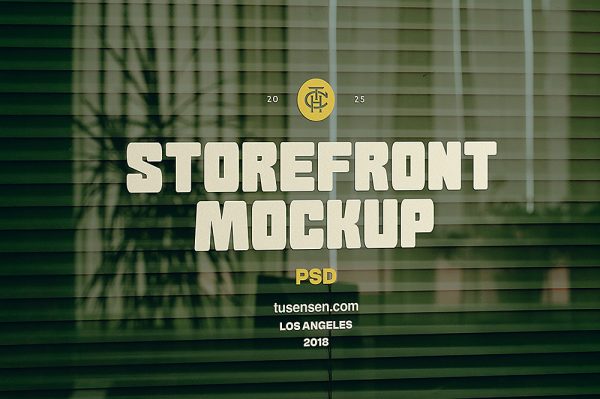 户外百叶窗玻璃LOGO贴纸样机