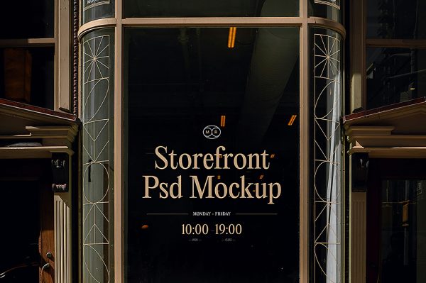 高级橱窗玻璃贴LOGO样机