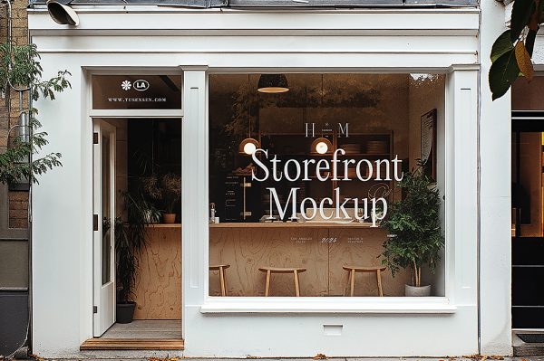 文艺清新橱窗门店玻璃贴LOGO样机