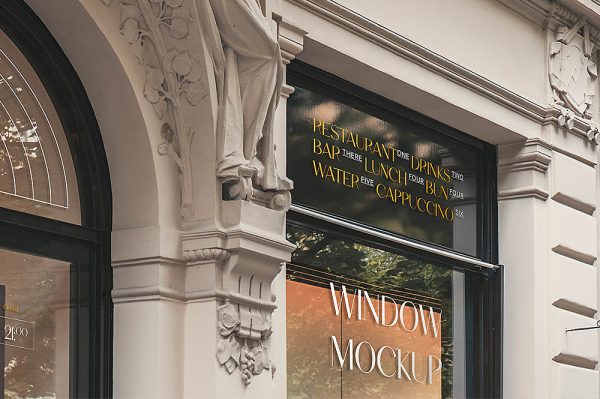 复古门店玻璃贴LOGO样机