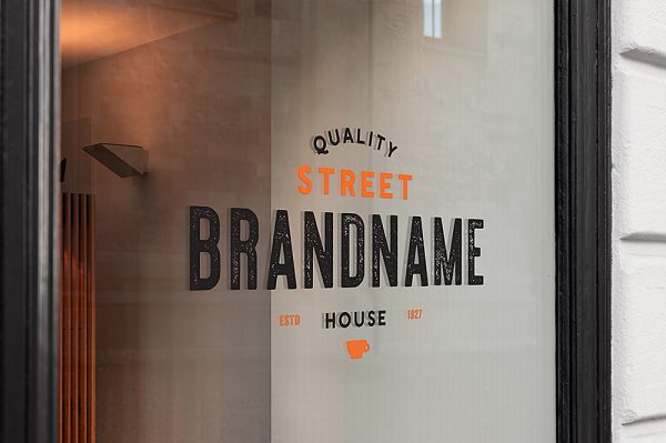 高级门店玻璃贴LOGO样机