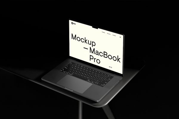 暗黑桌面上的MacBook Pro样机