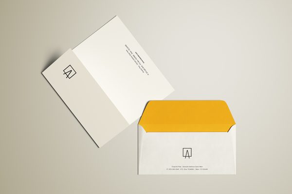 办公信封和信头样机