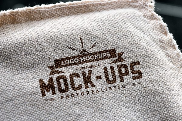 粗麻布LOGO印花样机Mockup