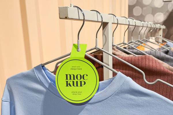 衣架上的服装吊牌标签样机
