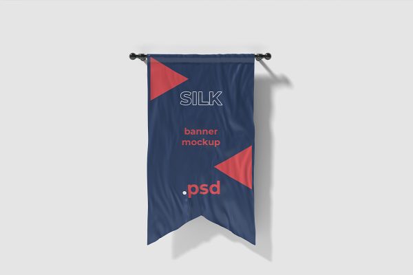 简约吊旗挂旗广告旗样机Mockup