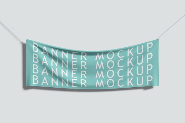 质感拉旗横幅旗帜样机mockup3组