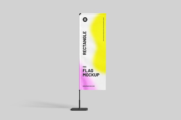 矩形道旗广告旗旗帜样机mockup3组