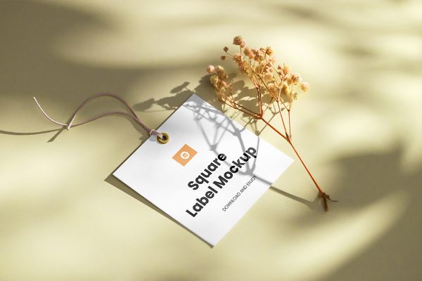 带干花场景服装吊牌标签样机