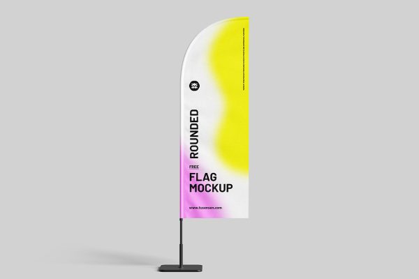 简约道旗帆旗广告旗旗帜样机mockup3组