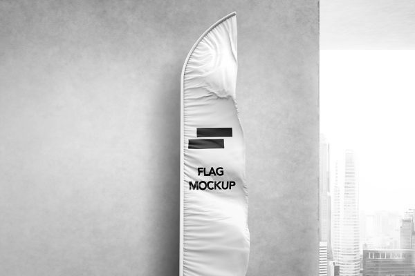 帆船旗帜道旗广告旗样机mockup6组