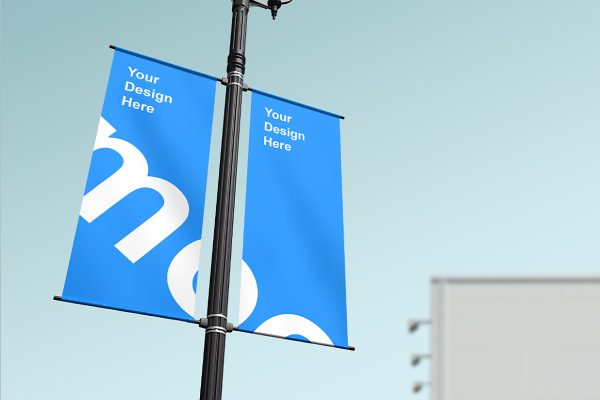 杆旗道旗广告旗旗帜样机mockup3组