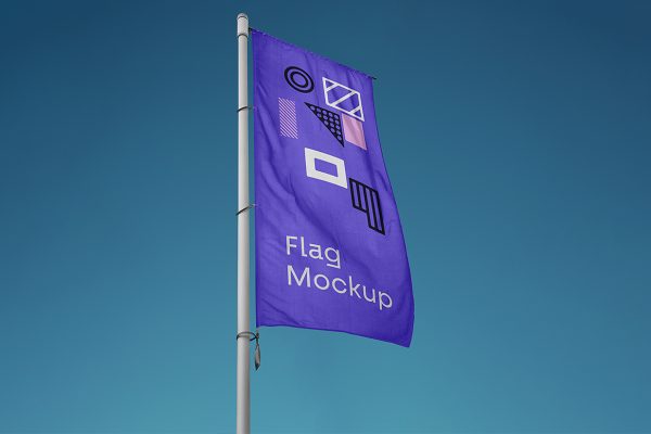 杆旗道旗广告旗旗帜样机mockup