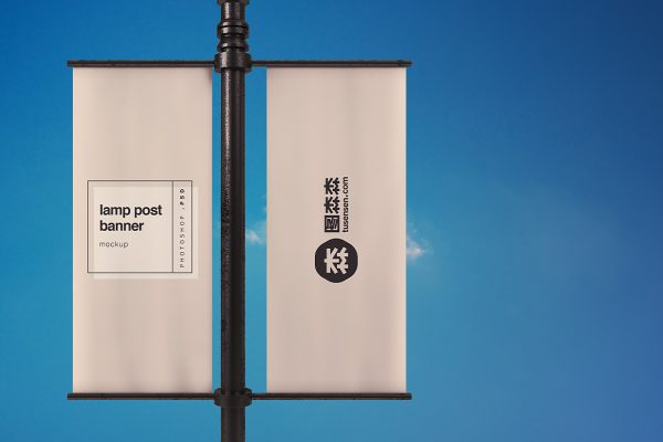 杆旗道旗广告旗旗帜样机mockup