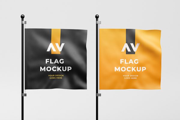 方形旗帜广告旗样机mockup