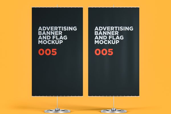 道旗广告旗旗帜样机mockup3组