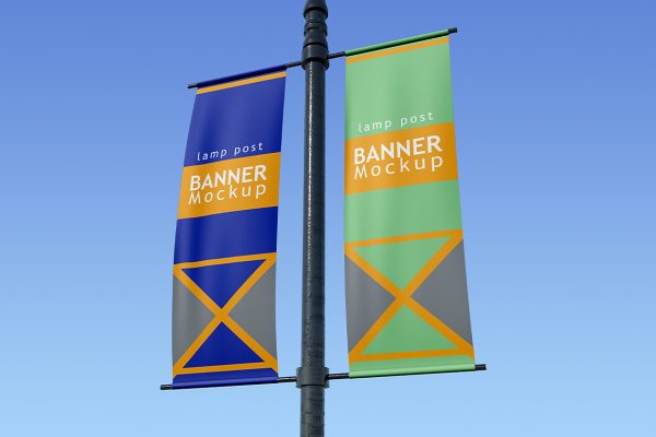 杆旗道旗广告旗旗帜样机mockup3组