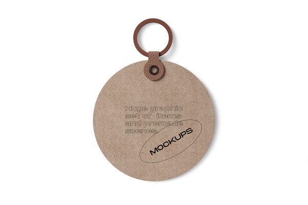 圆形牛皮服装吊牌标签样机