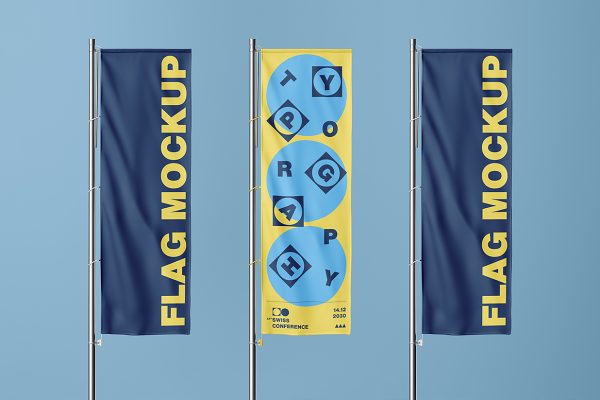 道旗广告旗旗帜样机mockup