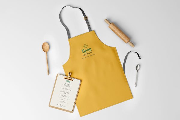 餐饮品牌围裙样机mockup