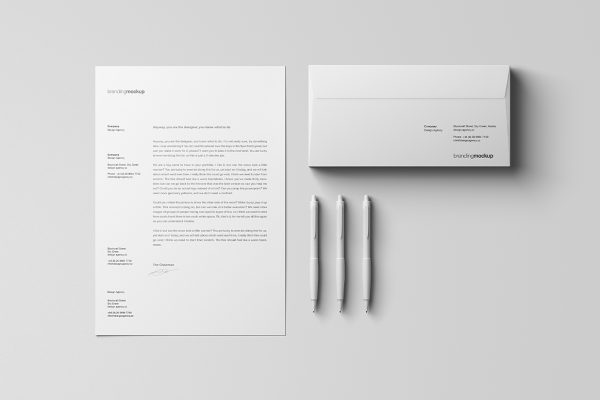 信纸信头信封品牌VI样机mockup