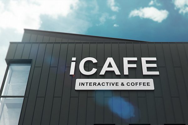 黑色建筑3D立体logo标志样机Mockup