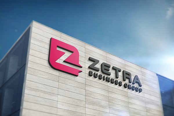 大楼公司3D立体logo标志样机Mockup