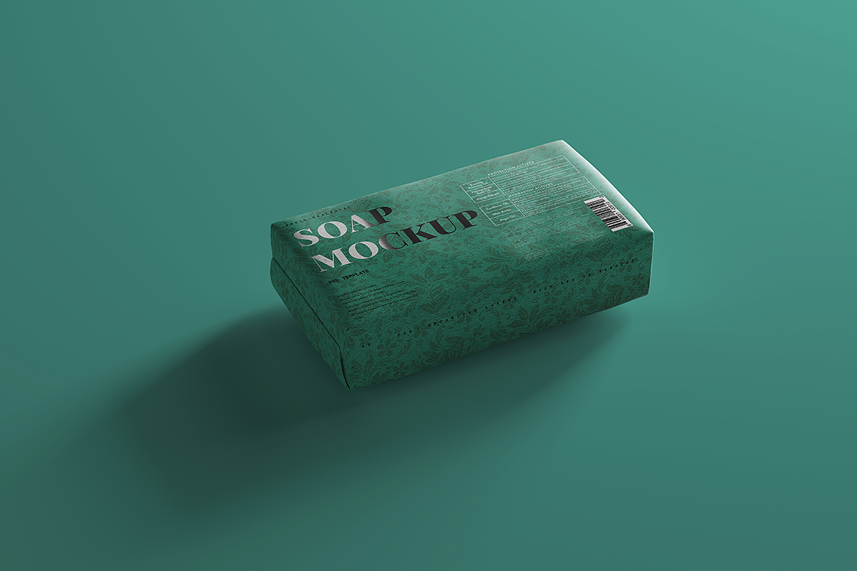 带包装纸的精致肥皂香皂包装样机mockup10组插图1