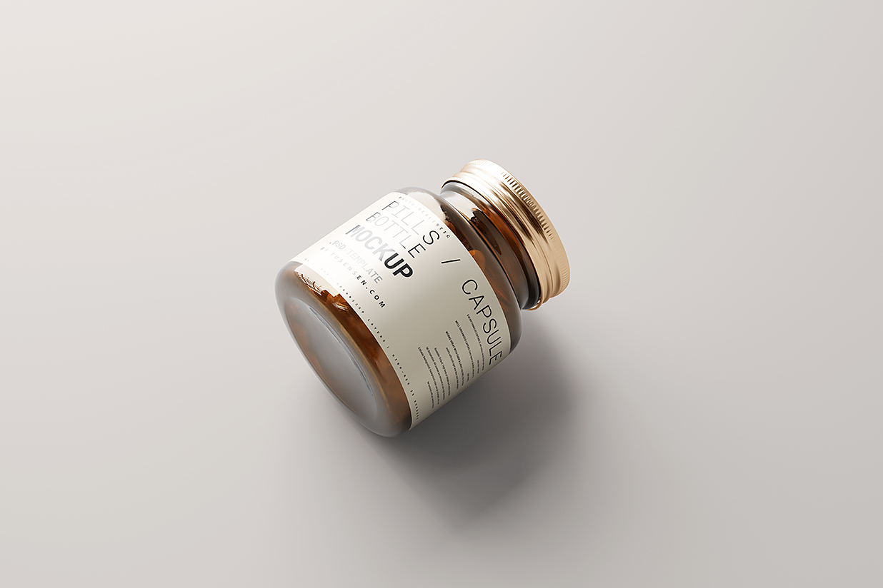 药瓶胶囊瓶保健品瓶包装样机mockup5组插图2