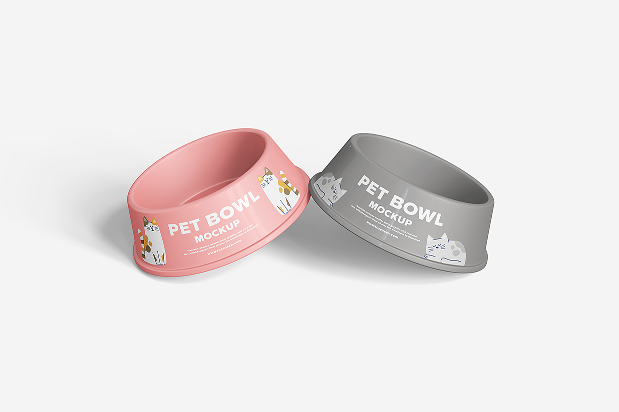 高质感宠物碗猫碗狗碗样机mockup5组插图2