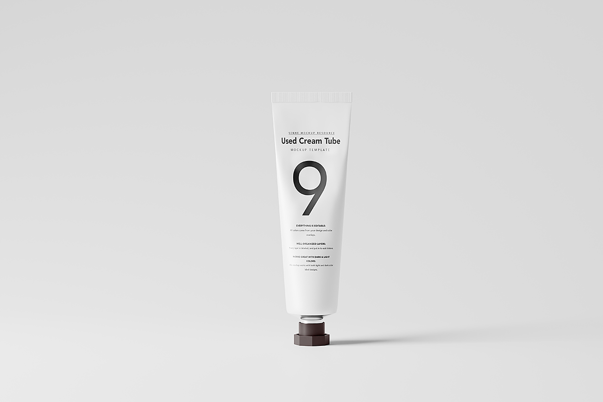 带包装盒的护手霜软管样机mockup10组插图3