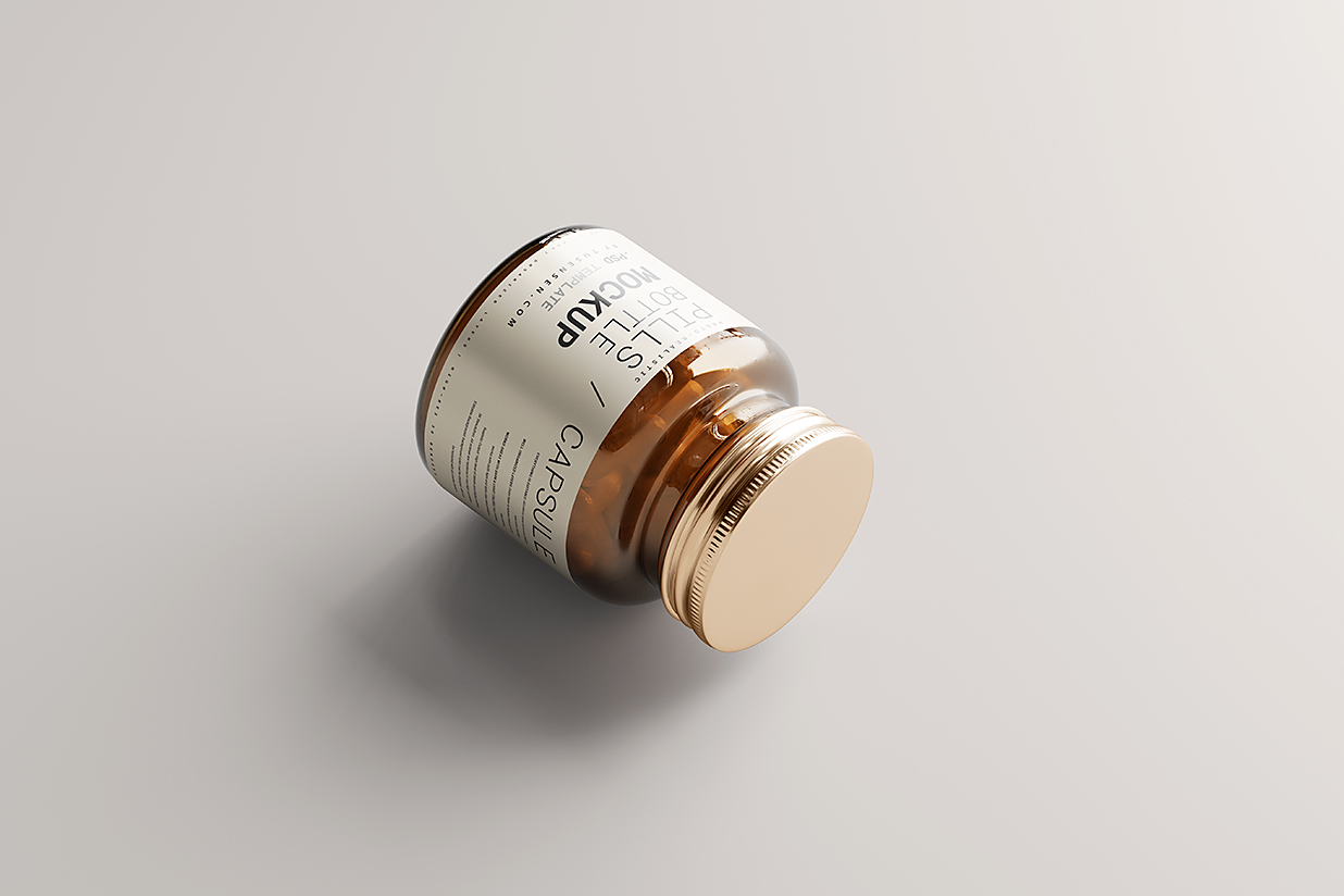 药瓶胶囊瓶保健品瓶包装样机mockup5组插图4