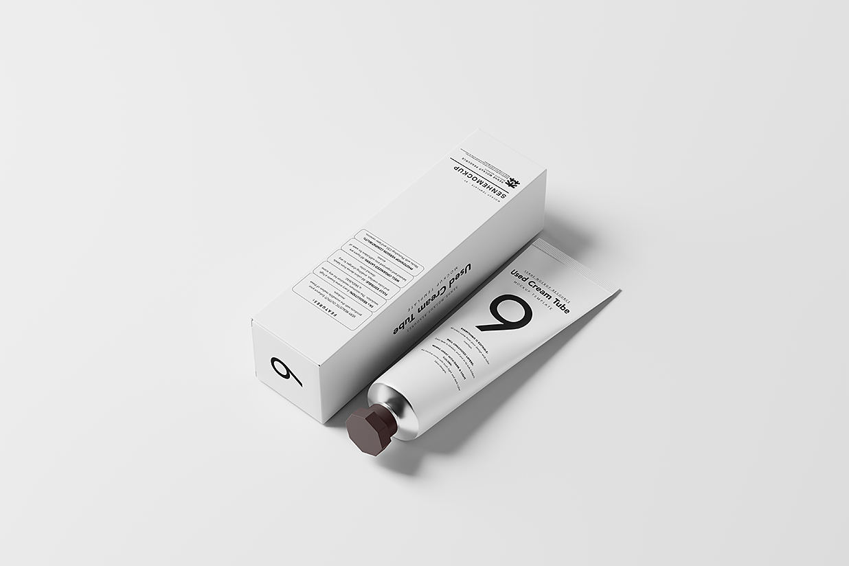 带包装盒的护手霜软管样机mockup10组插图4