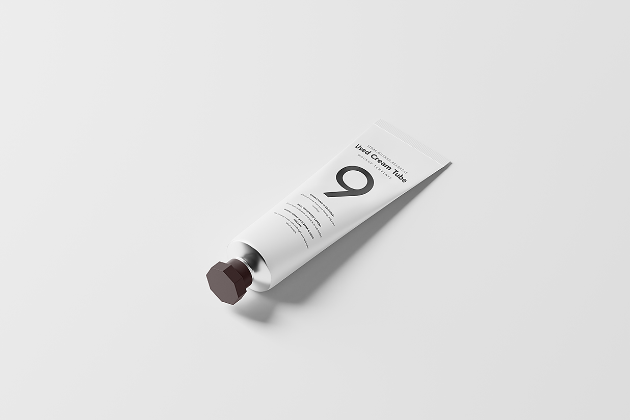 带包装盒的护手霜软管样机mockup10组插图5