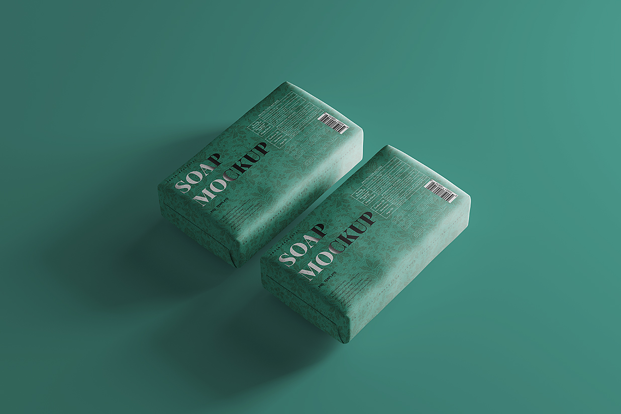 带包装纸的精致肥皂香皂包装样机mockup10组插图5