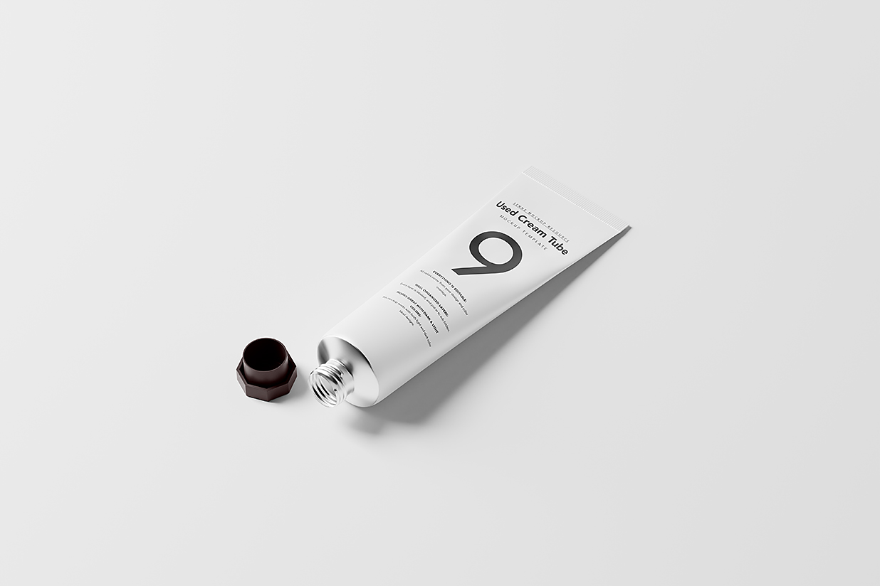 带包装盒的护手霜软管样机mockup10组插图6