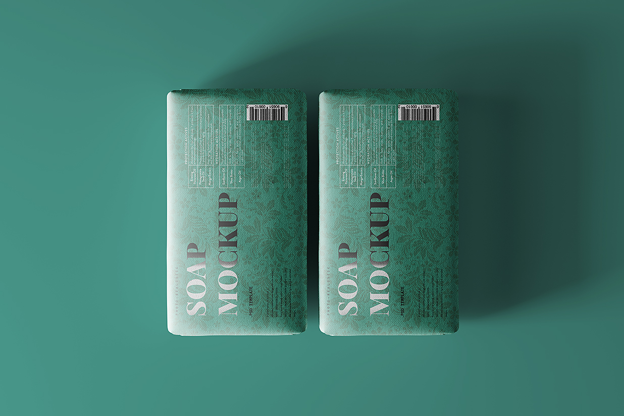 带包装纸的精致肥皂香皂包装样机mockup10组插图6