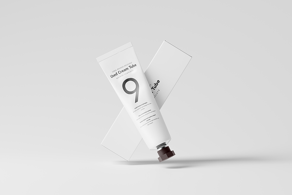 带包装盒的护手霜软管样机mockup10组插图8