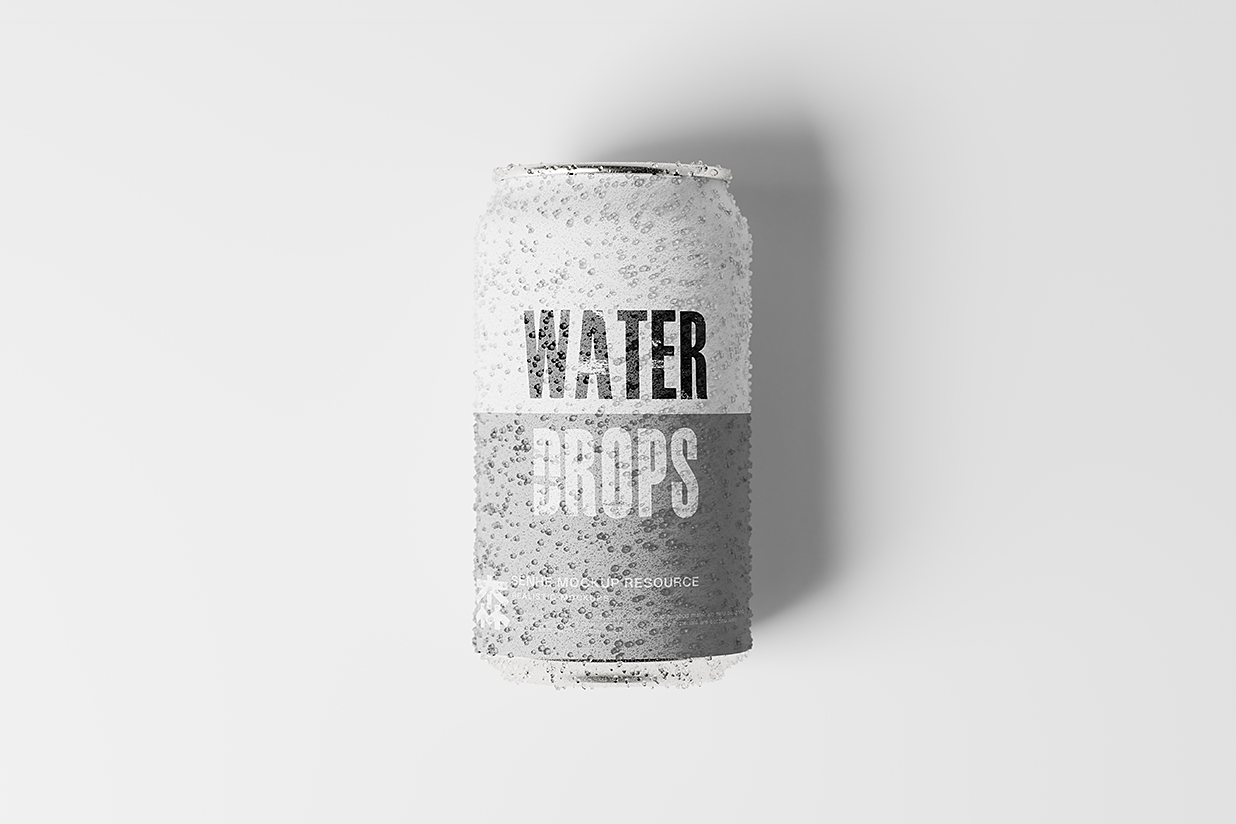 带水滴的易拉罐饮料罐啤酒罐苏打水罐包装样机mockup15组插图8