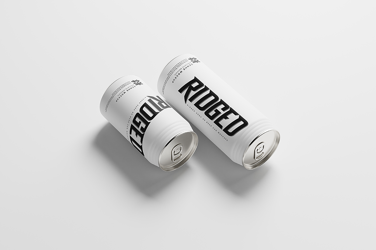 俩种容量的易拉罐饮料罐啤酒罐苏打水罐包装样机mockup15组插图8