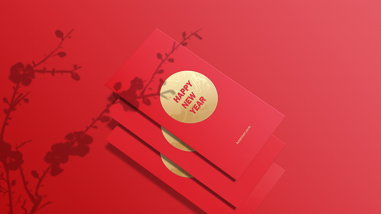 新年红包样机mockup插图