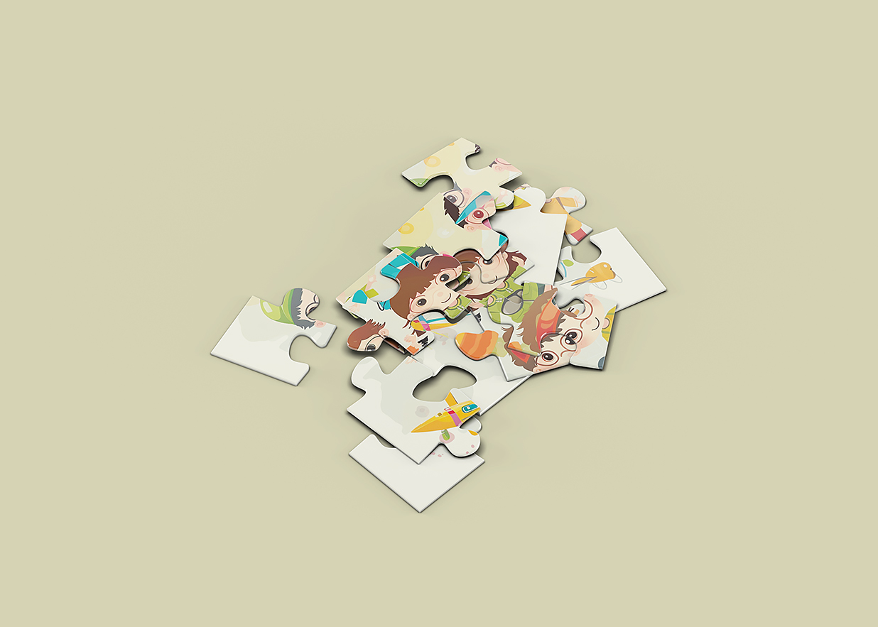 儿童拼图样机mockup插图