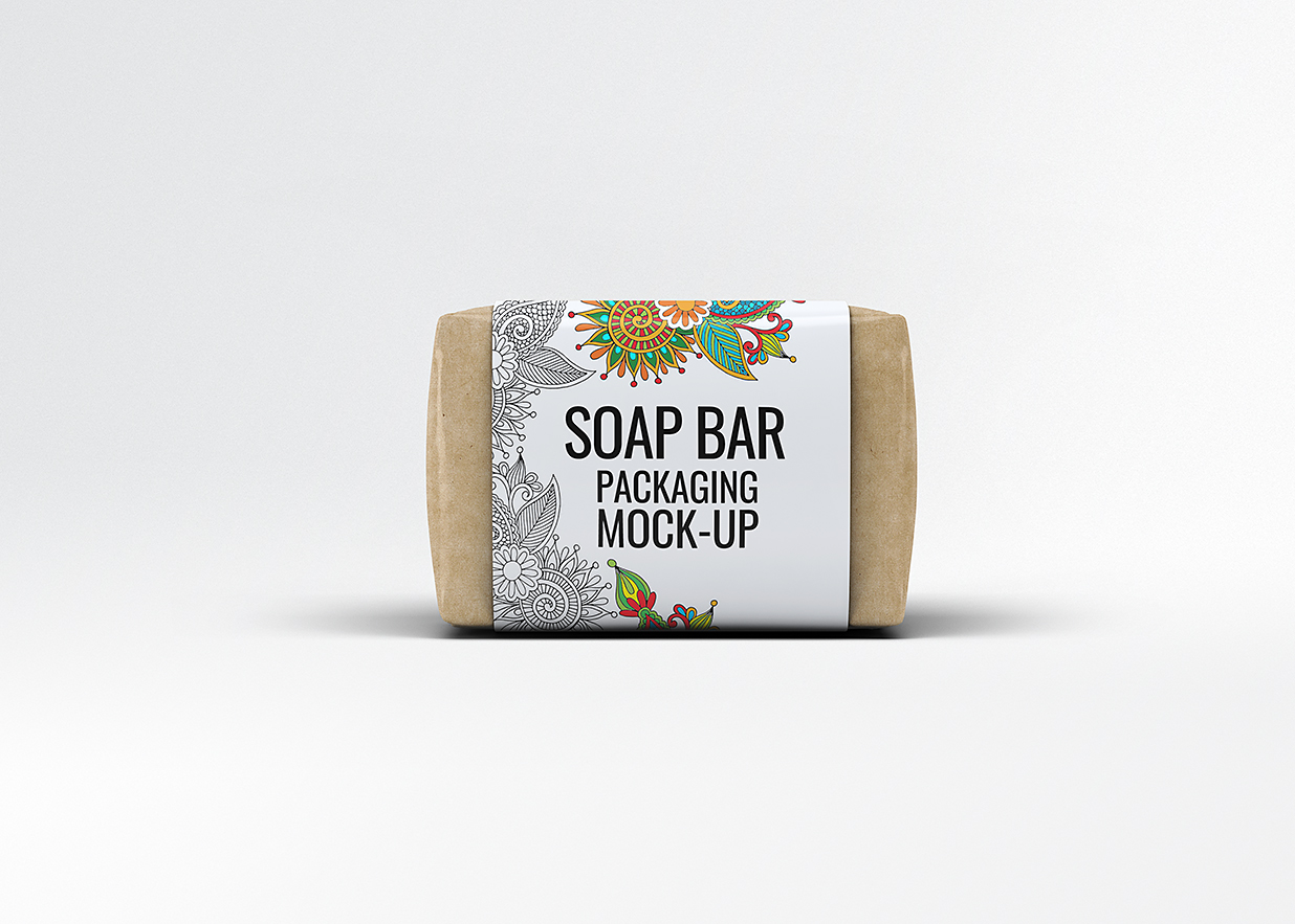 带包装纸的肥皂香皂包装样机mockup12组插图