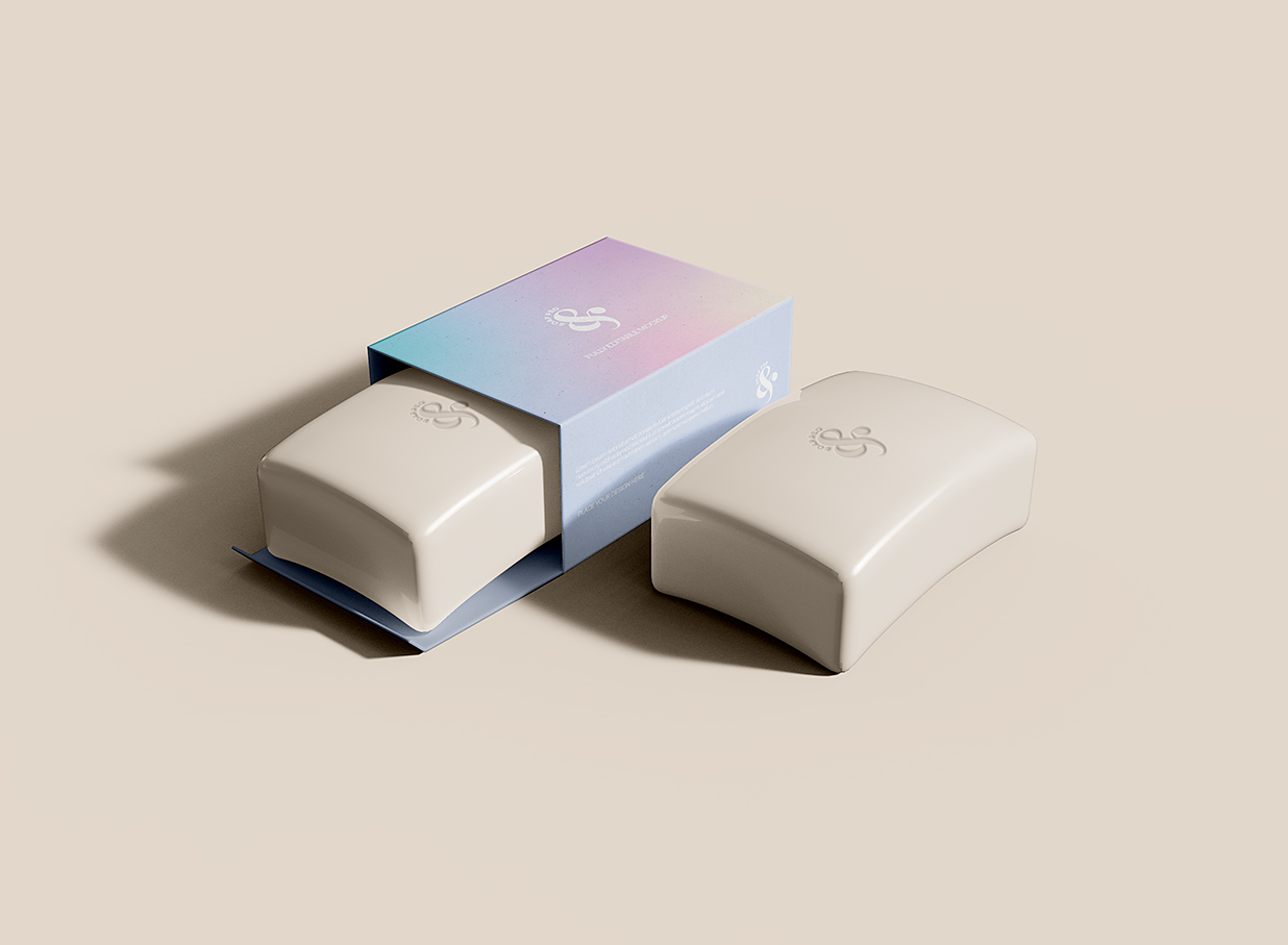 带包装的肥皂香皂样机mockup插图